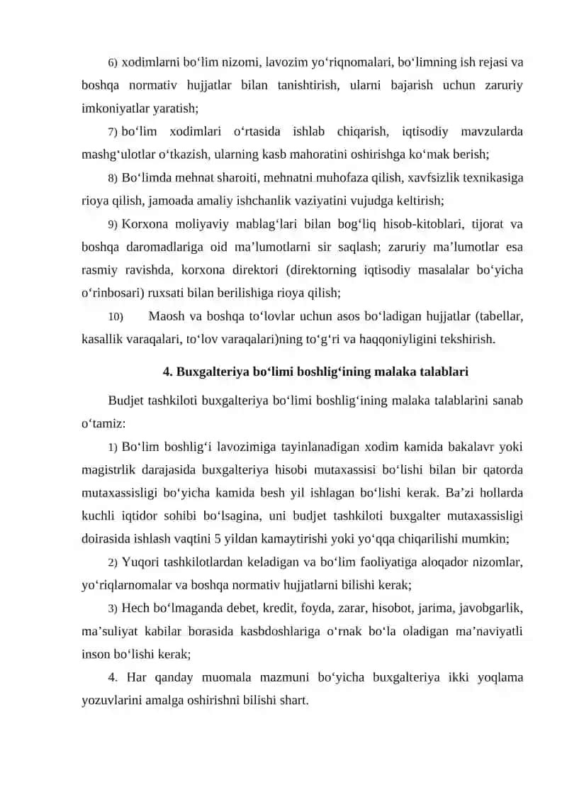 Bosh hisobchining huquq va majburiyatlari 4