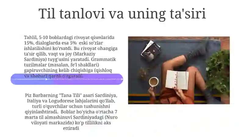 Piz Barbaraning "Tana tili" kitobi tahlili 4
