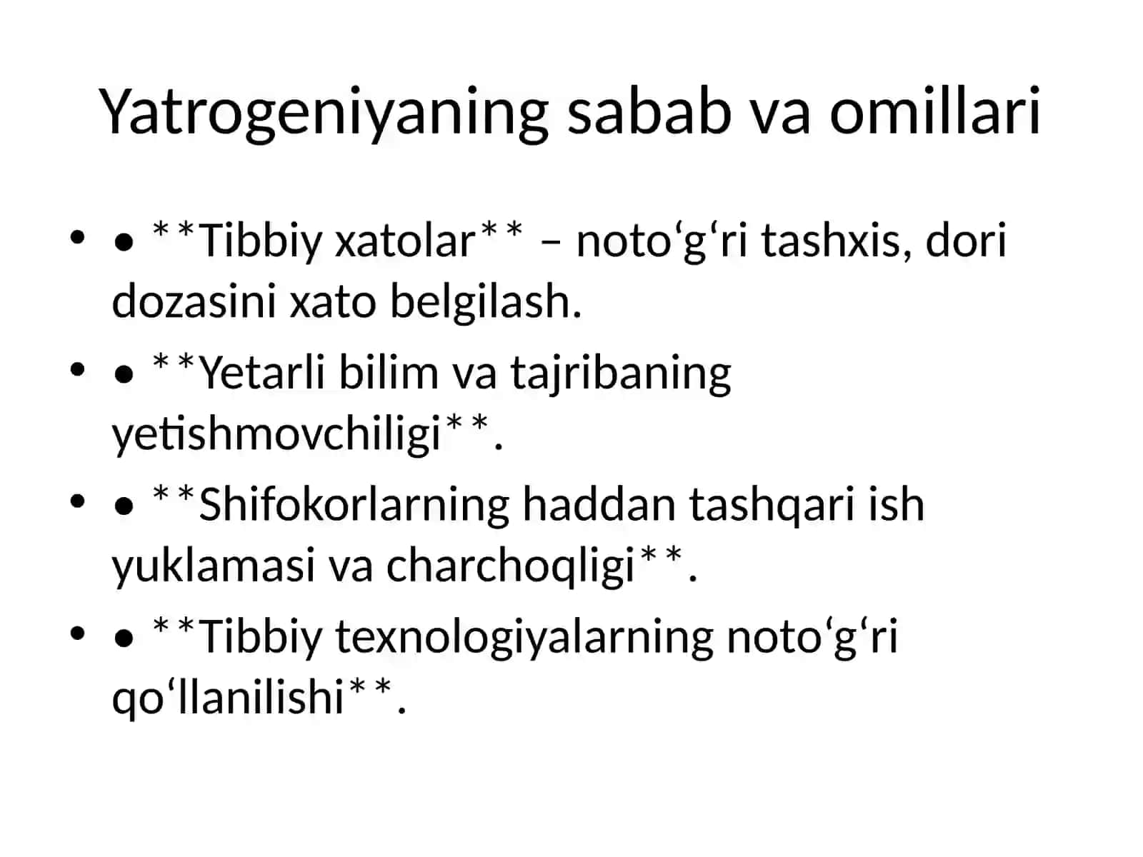 Hozirgi zamon tibbiyotida yatrogeniya muammolari 4