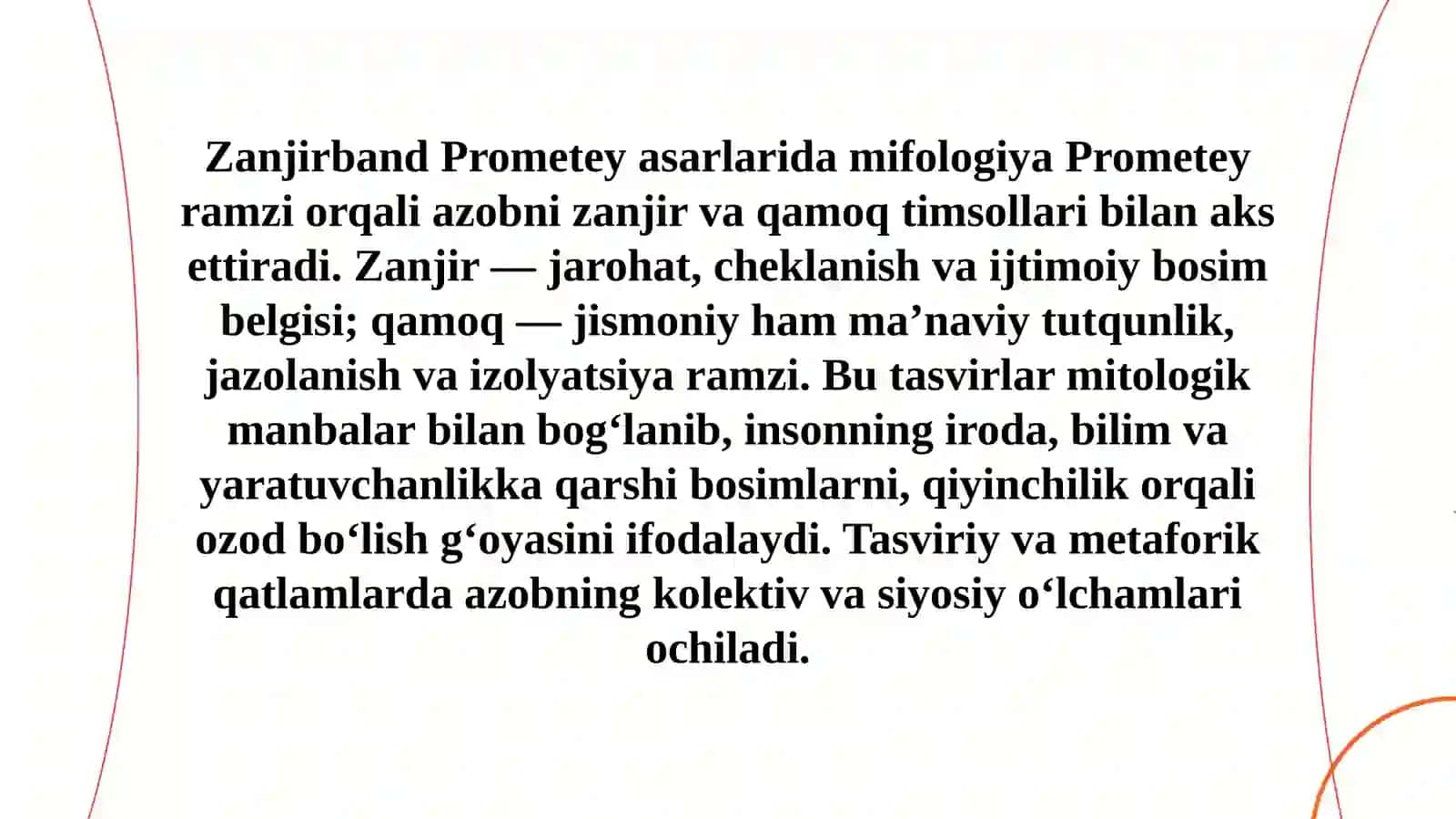 Zanjirband Prometey asarida mifologiyaning oʻrni 4
