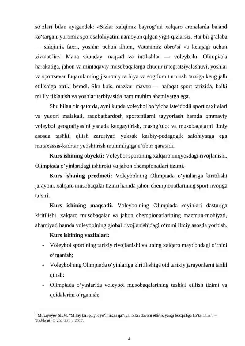Voleybol o’yinining olimpiada o’yinlariga kiritilishi 4