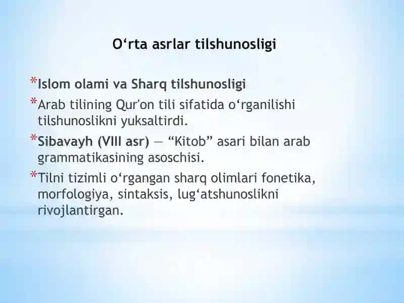 tilshunoslik fanining paydo bo'lishi 4
