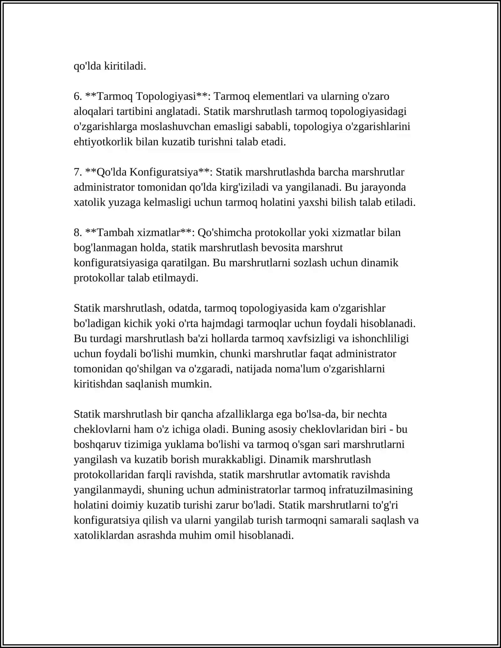 STATIK MARSHRUTLASH VA KONFIGURATSIYA 4