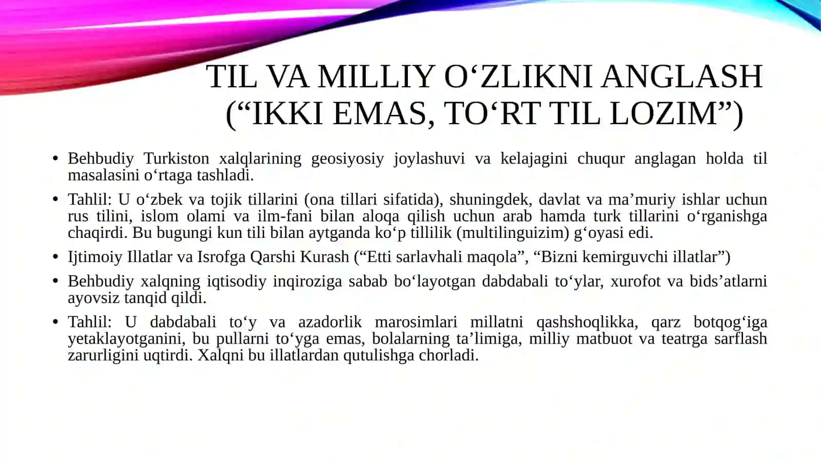 Behbudiyning publistik maqolalar tahlili 4