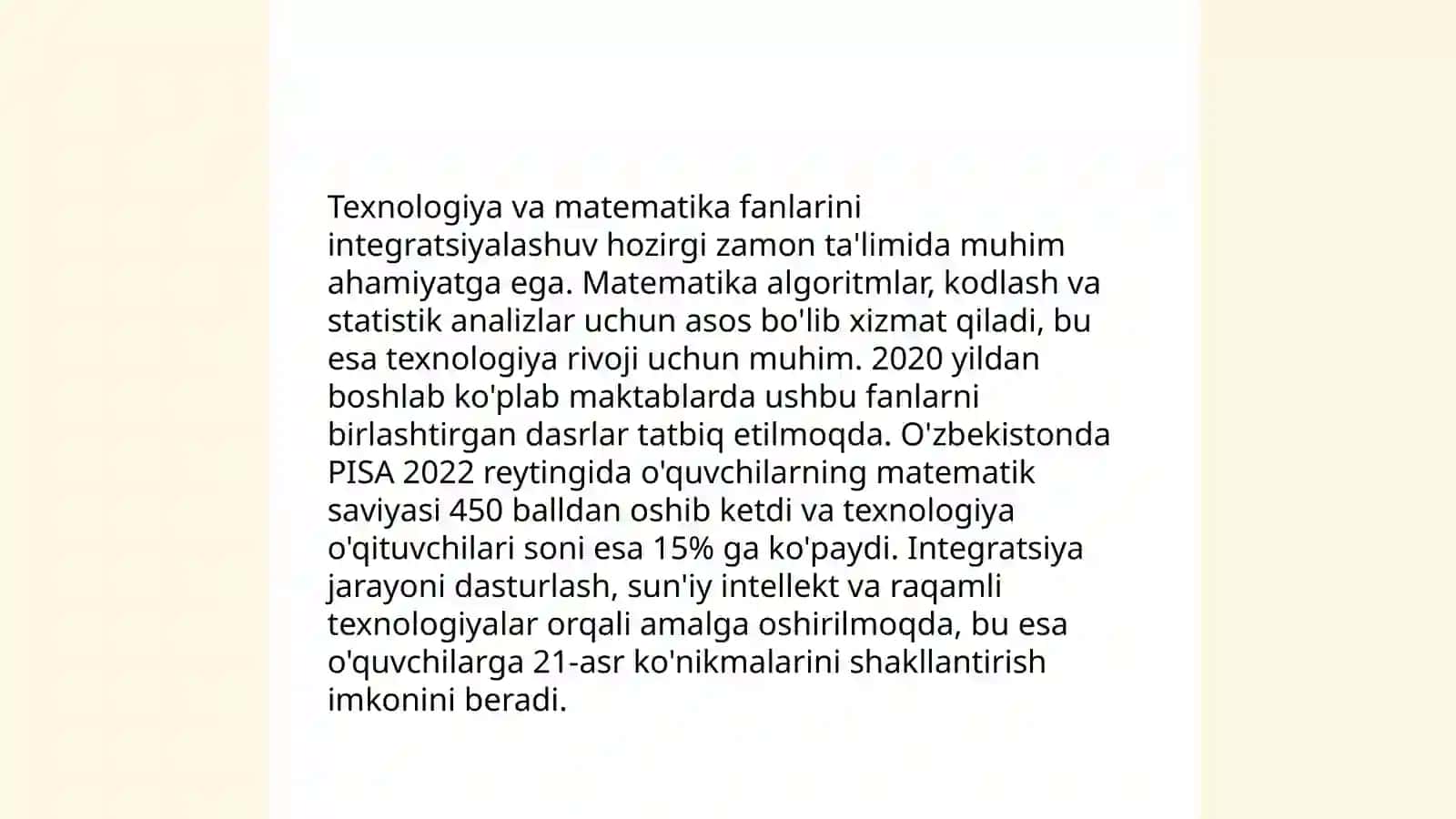 Texnalogiya fani darslariga integratsion yondashuv 4