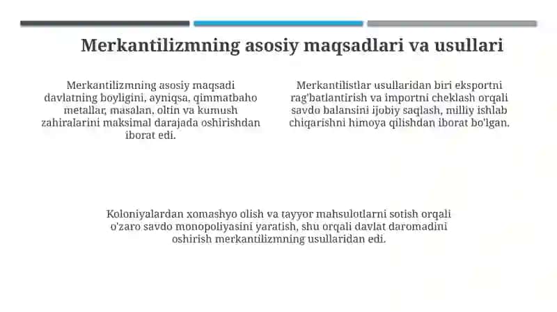 Merkantilizmning mohiyati va axamiyat 4
