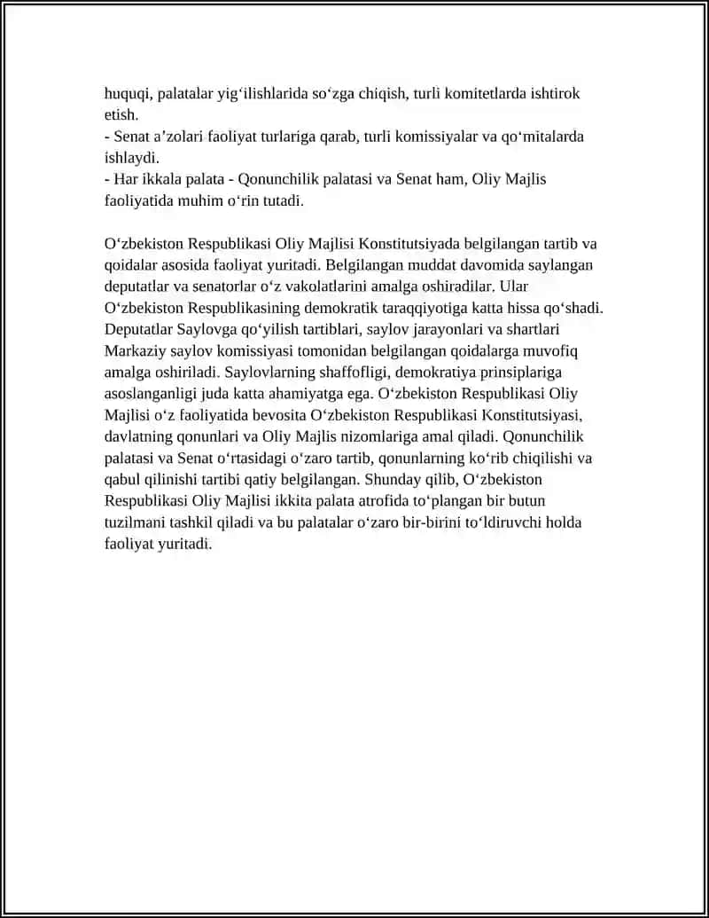 O‘ZBEKISTON RESPUBLIKASI OLIY MAJLISI 4