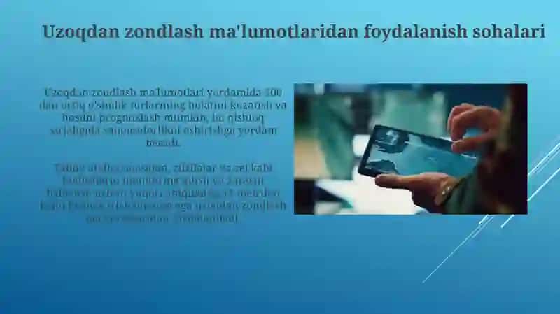Masofadan zondlash malumotlarining qollanishi sohalari 4