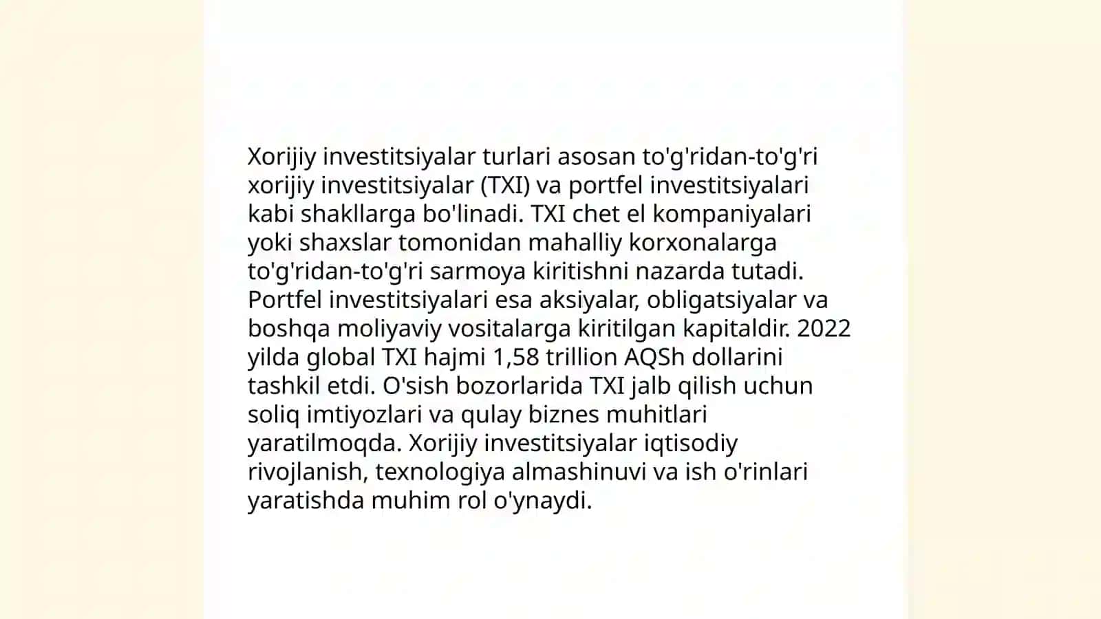 Xorijiy investitsiyalarga kirish 4