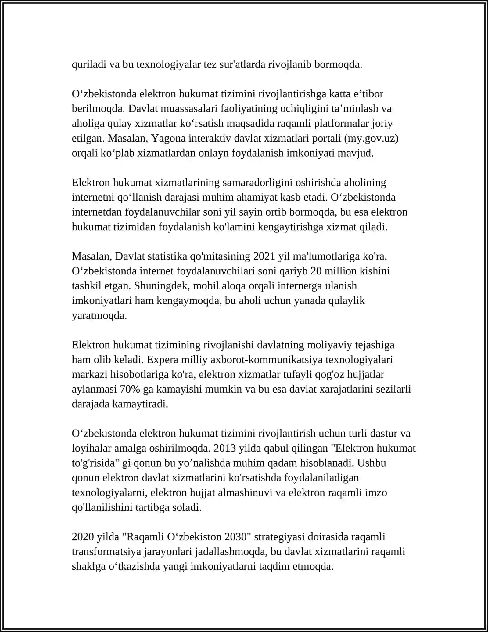 DAVLAT INTERAKTIV XIZMATLARIDAN FOYDALANISH. MY GOV. UZ. SAYTIDA ISHLASH 4