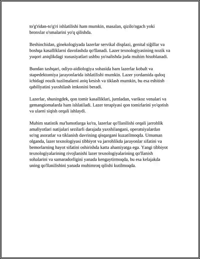 LAZERDAN FOYDALANISH SOHALARI 4