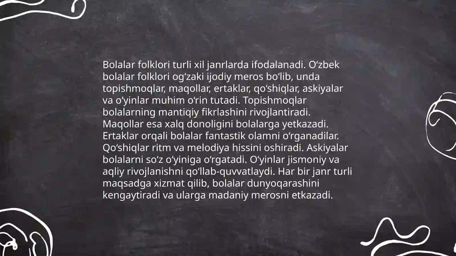 Bolalar Folklori va Ularning Talqinlari, Badiiy Xususiyatlari 4