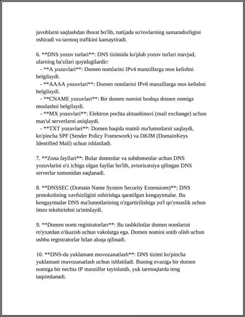 TARMOQDA DNS PROTOKOLINI ISHLATISH 4