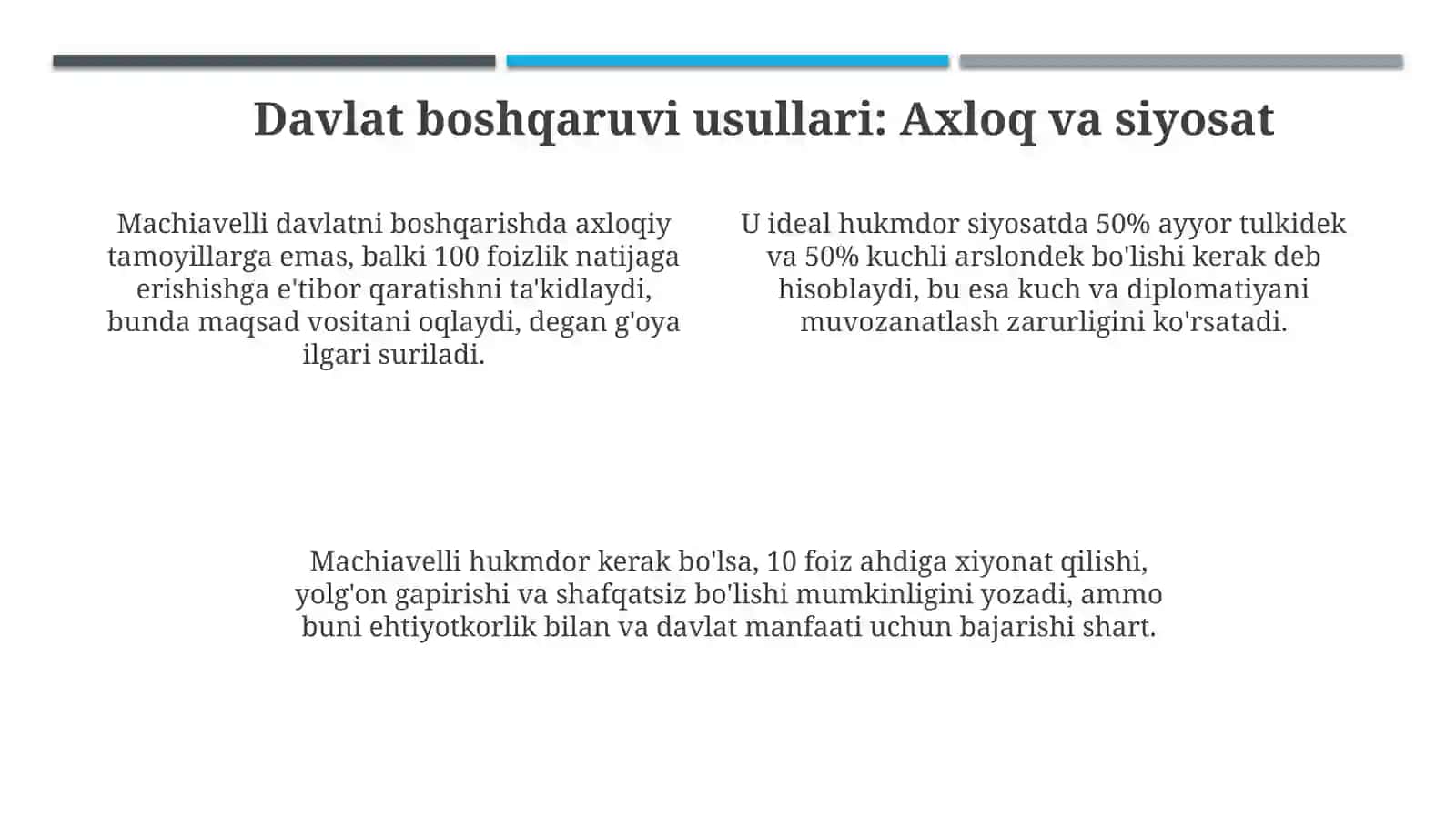 Makiavellining "Hukmdor"ga tahlili 4