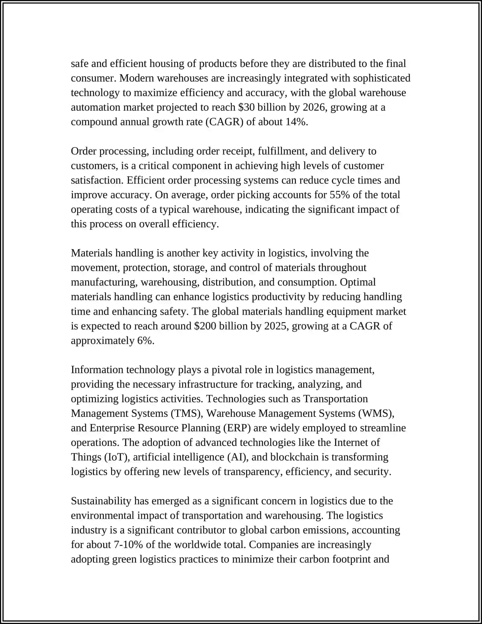 SUBJECT AND OBJECTIVES OF THE COURSE LOGISTICS MANAGMENT 4