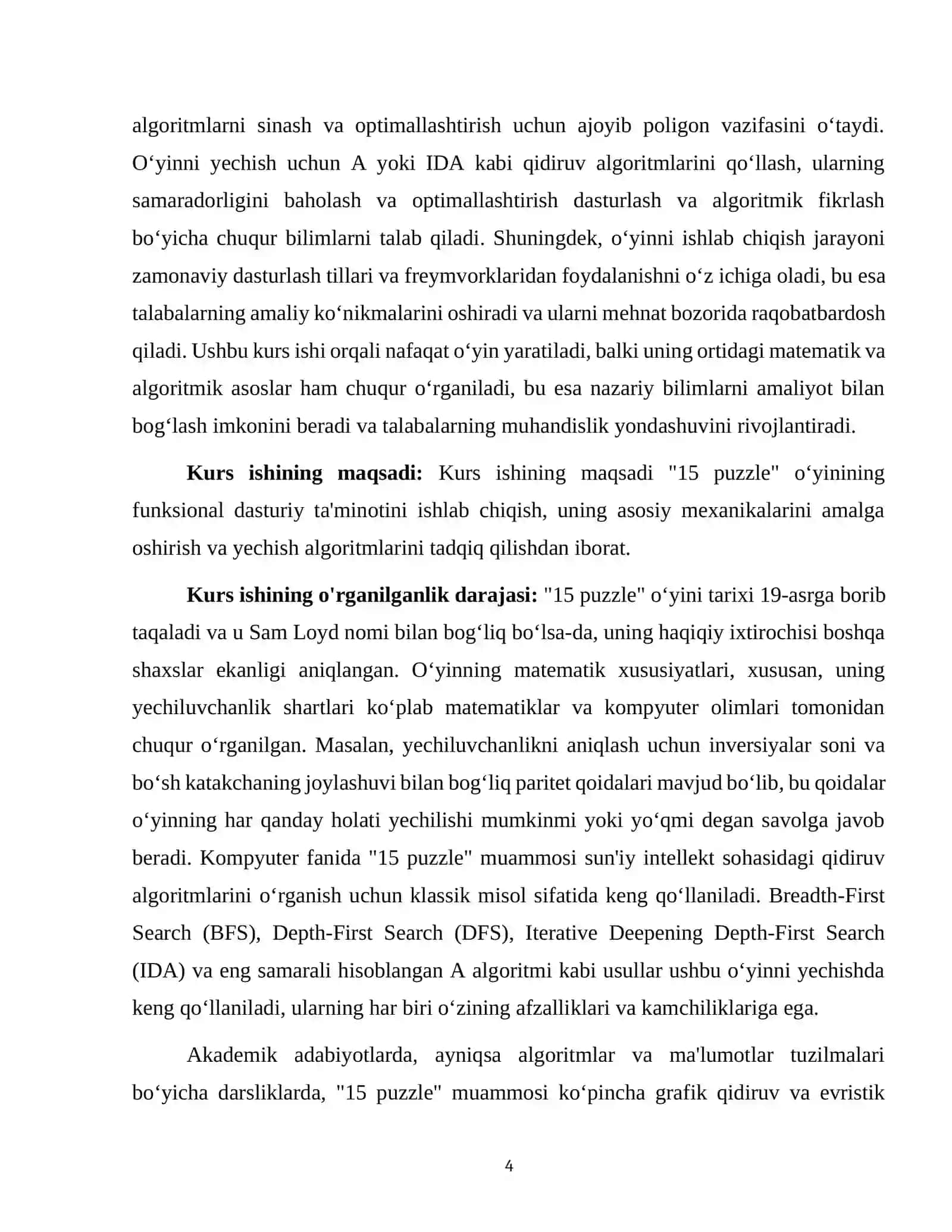 "Пятнашки" oʻyinini ishlab chiqish (15 puzzle) 4