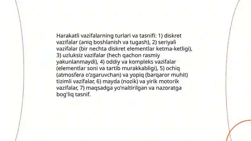 Harakatli vazifalar va bajarish holatlari 4