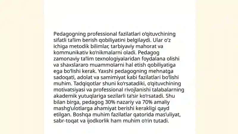 Pedagog shaxsi va unga qoʻyiladigan talablar 4