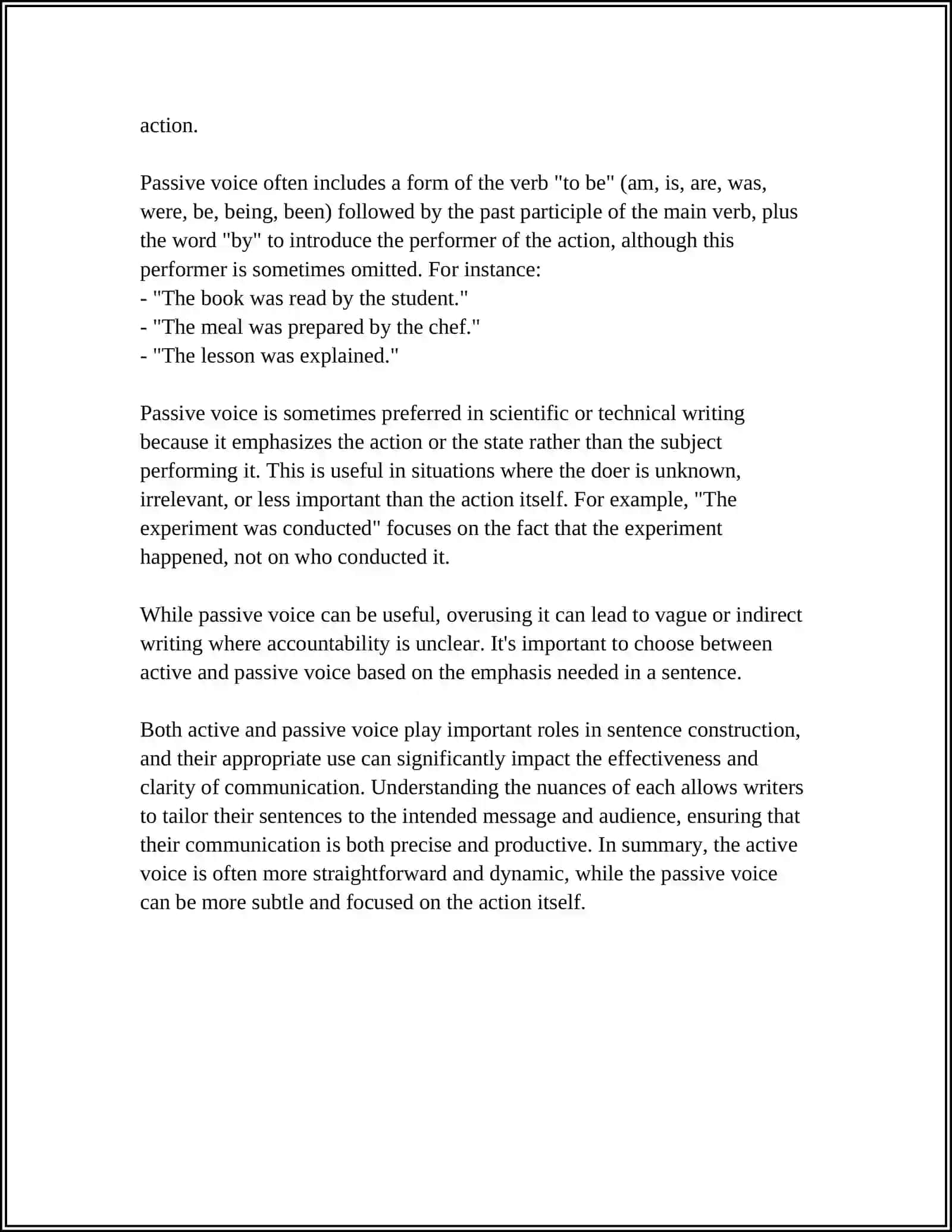 Definition of Active and Passive Voice 4