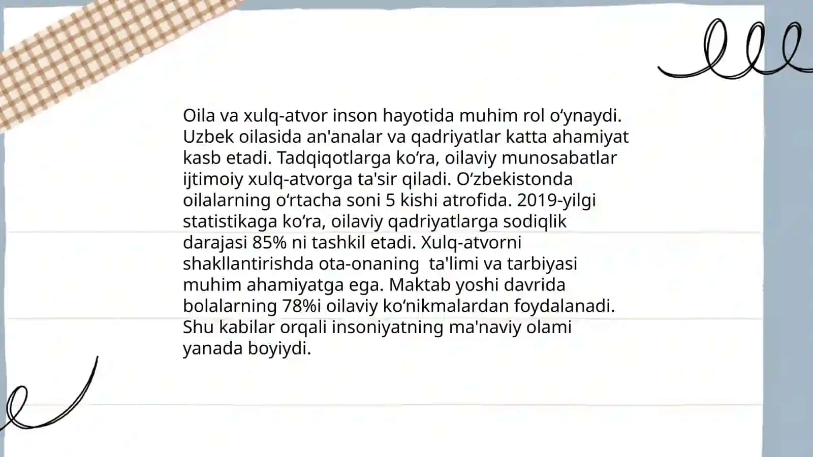 Xulq-atvor bo'yicha maslahat 4