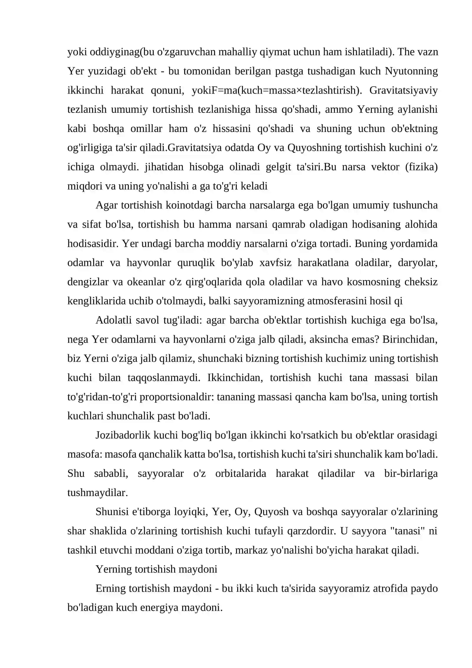 Yerning gravitatsion maydoni 4