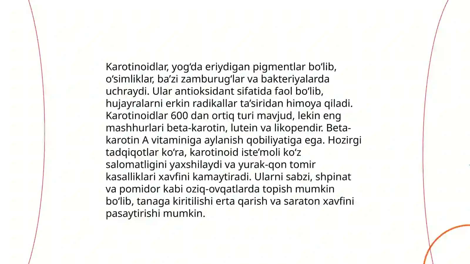 Karotinoidlar sifat va miqdorini aniqlash.Vitamin K ni xromotografik usulda aniqlash 4