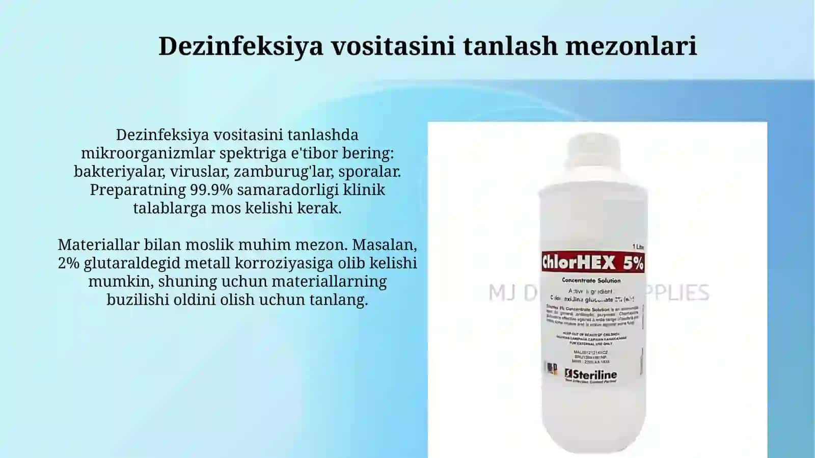 Dezinfeksiya uchun eritmalarni tayyorlash 4
