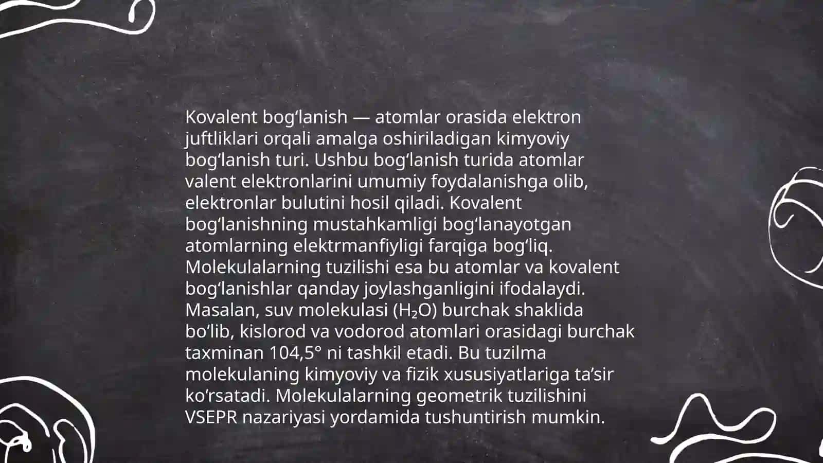 Kimyoviy birikmalarning elektron tuzilishi va xossalari 4