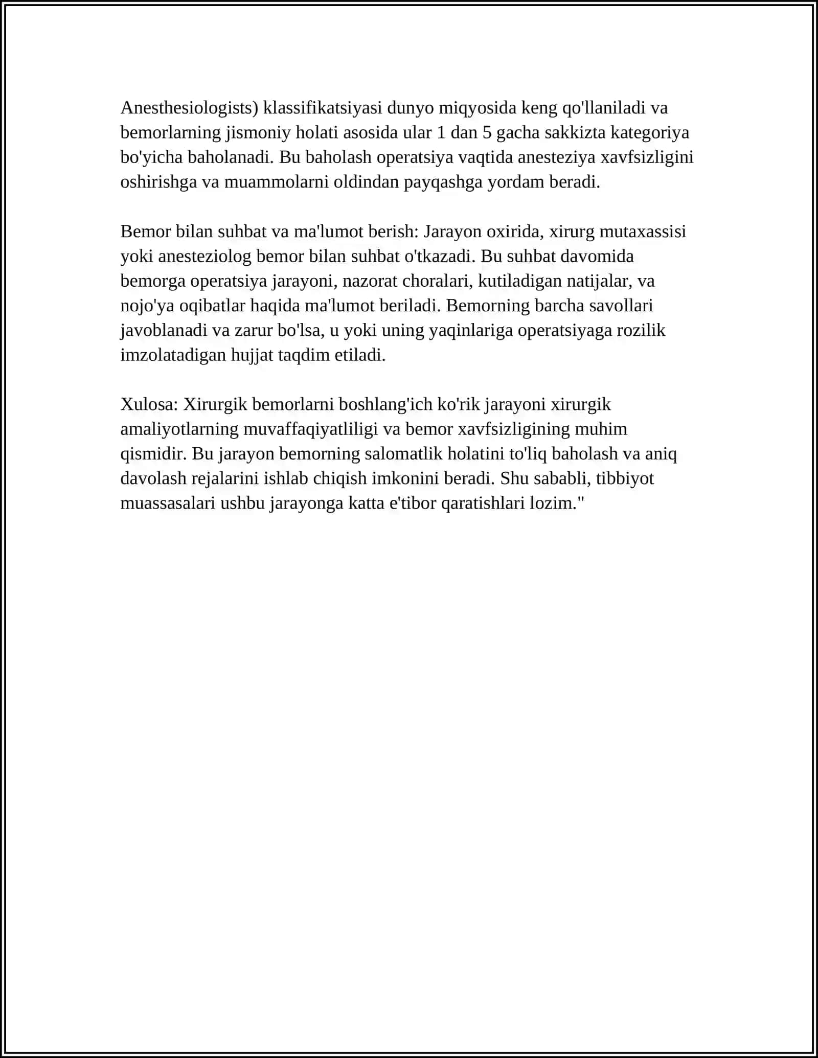 Xirurgik Bemorlarni Tekshirish 4
