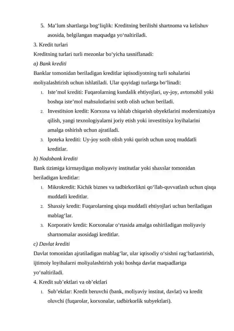 Kreditning Asosiy Tamoyillari 4