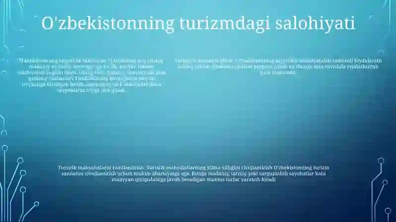 Turizm Imkoniyatlarini Prognozlash 4