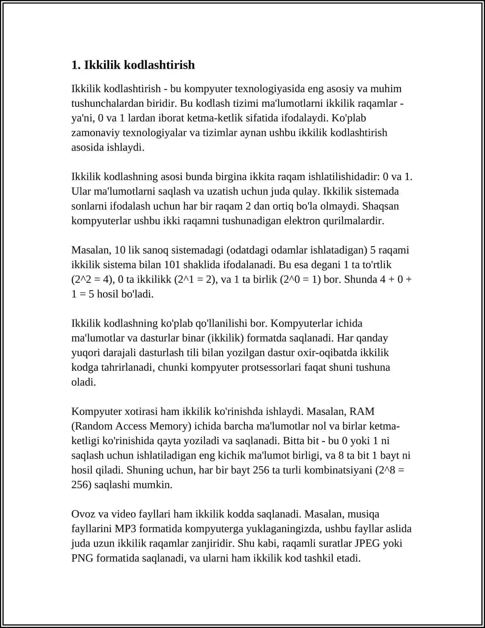 RAQAMLI SXEMA TEXNIKA FANIDAN MUSTAQIL ISHI 4