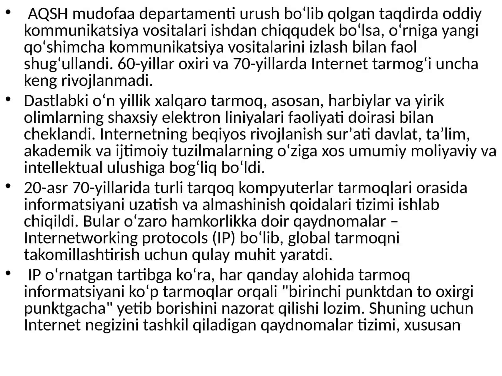 Iqtisodiyotda axborot kommunikatsion texnologiyalar va tizimlar fanidan tayyorlagan mustaqil ishi 4