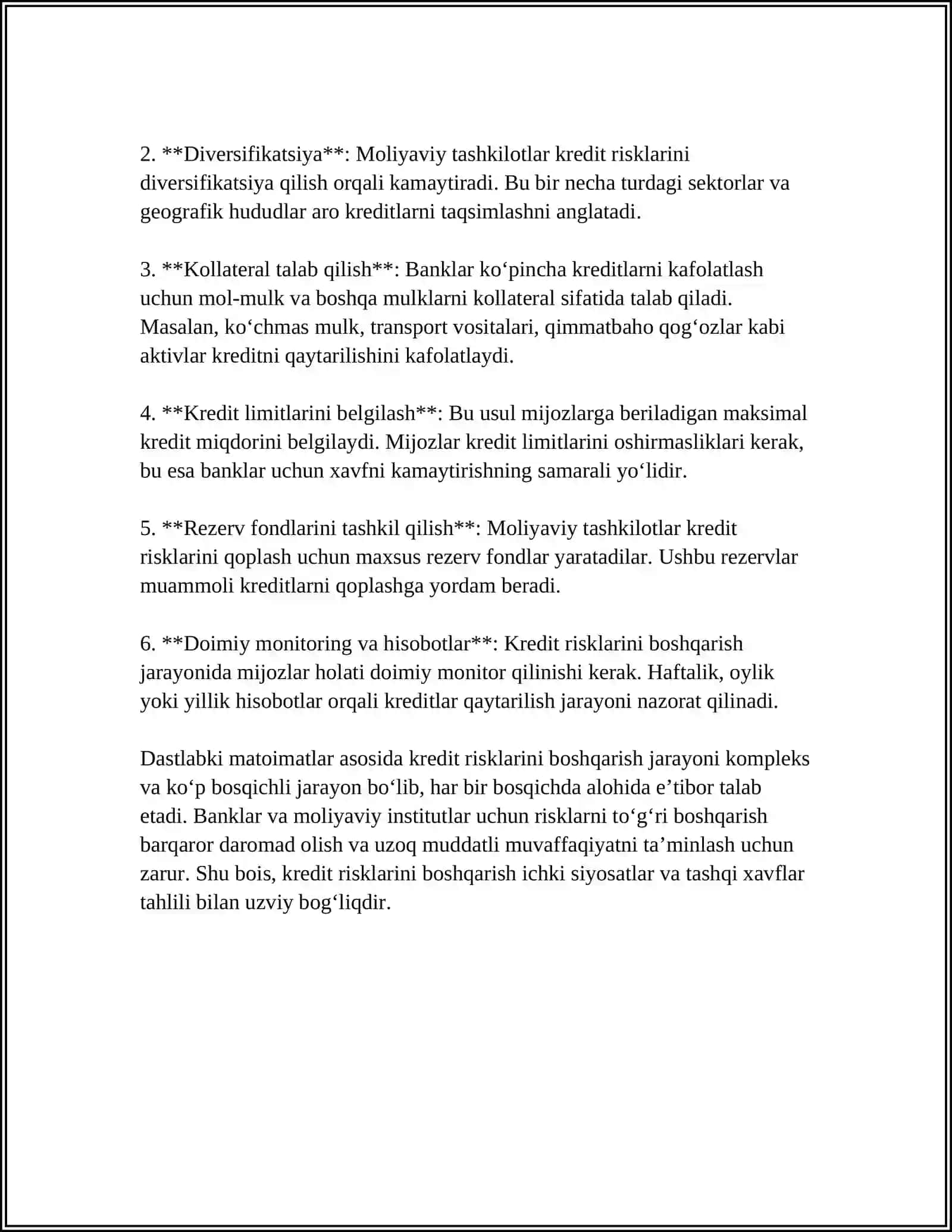 KREDIT OPERATSIYALARI HISOBI 4