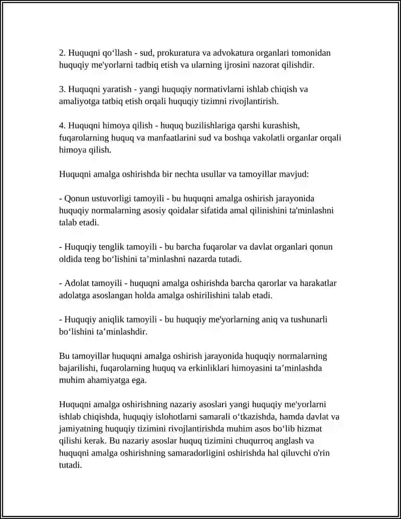 Huquqni Amalga Oshirish 4