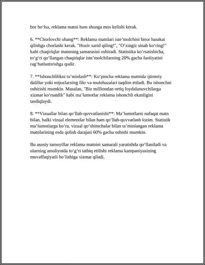 Reklama Matnlarini Yaratish 4