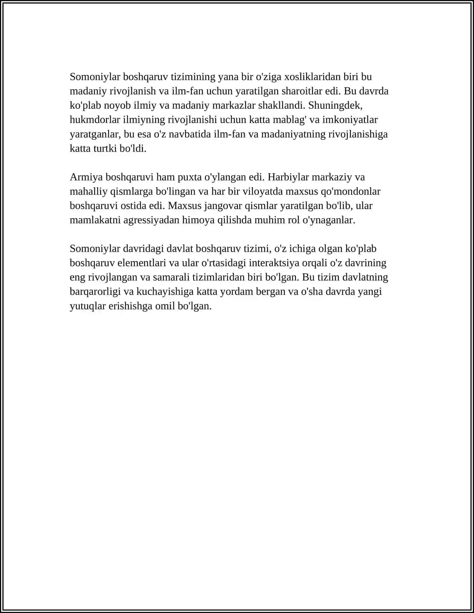 SOMONIYLAR DAVLAT BOSHQARUV TIZIMI REFERAT 4
