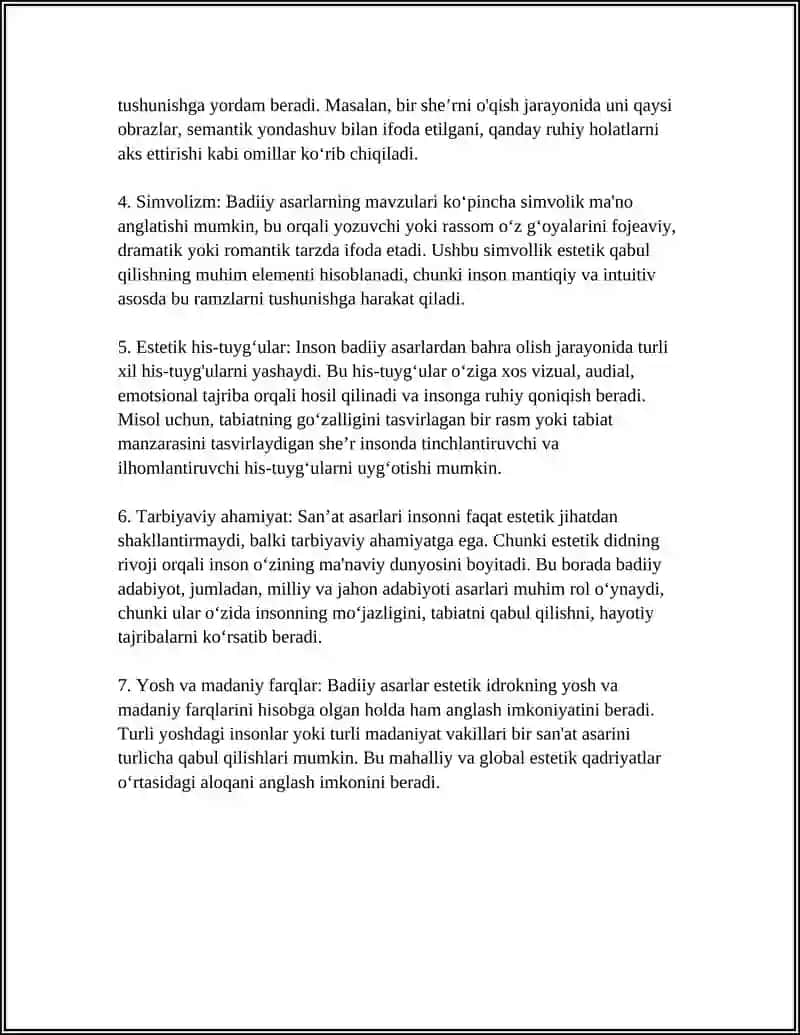 DUNYONI ESTETIK IDROK ETISHDA BADIIY ASARLARNING AHAMIYATI 4