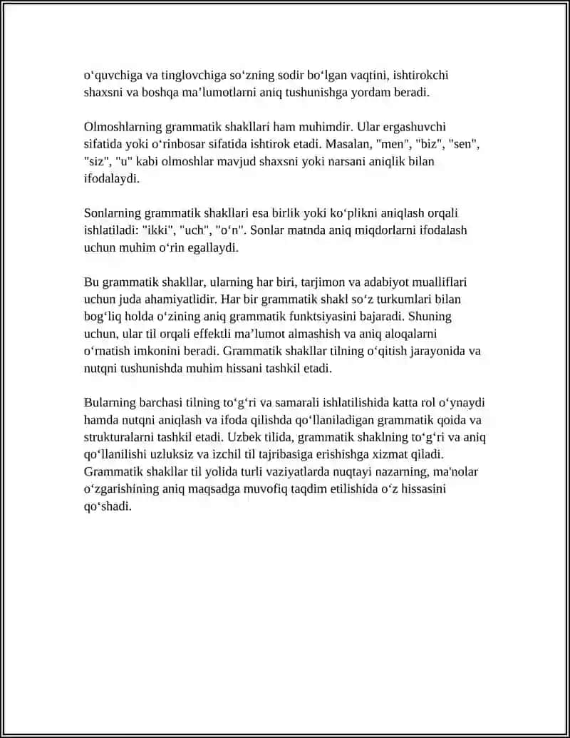 SUZNING GRAMMATIK SHAKLI SOʻZ TURKIMLARI 4