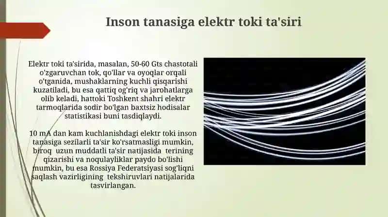 Elektr toki ta'siridan himoya choralari 4