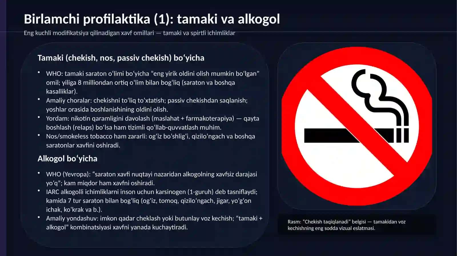Xavfli o‘smalar (saraton) profilaktikasi 4