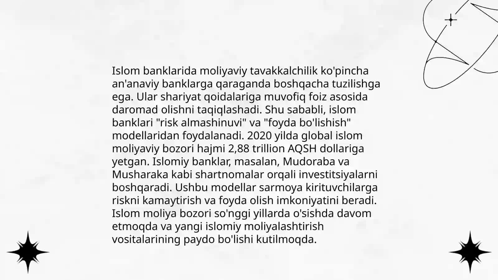 Islom banklari faoliyatini tartibga solish usullari 4