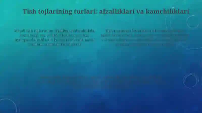 Tish plombalari: materiallar va jarayon 4