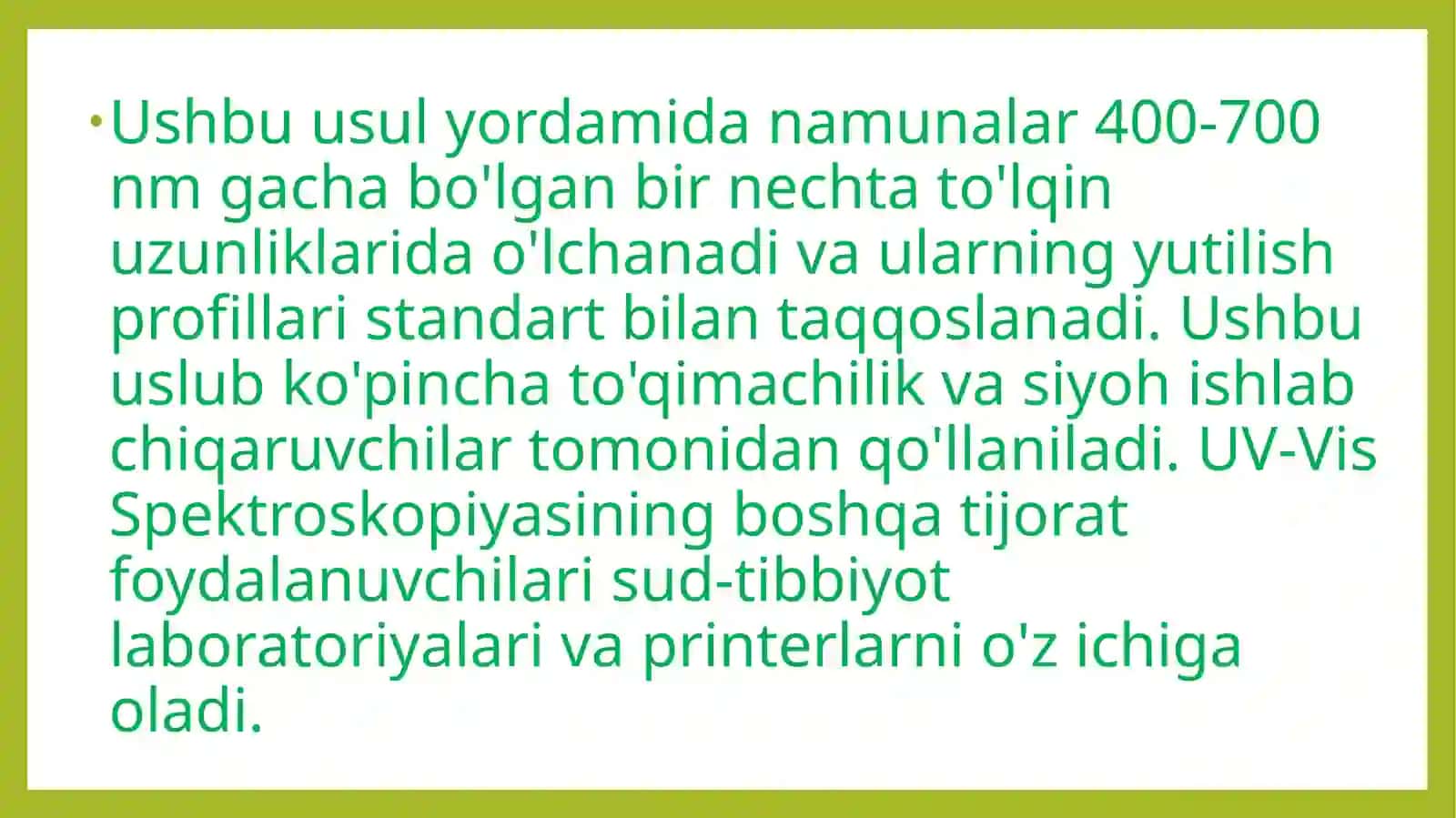 Havodagi og'ir metallarni uv-vis spektofotometrda tekshirish 4