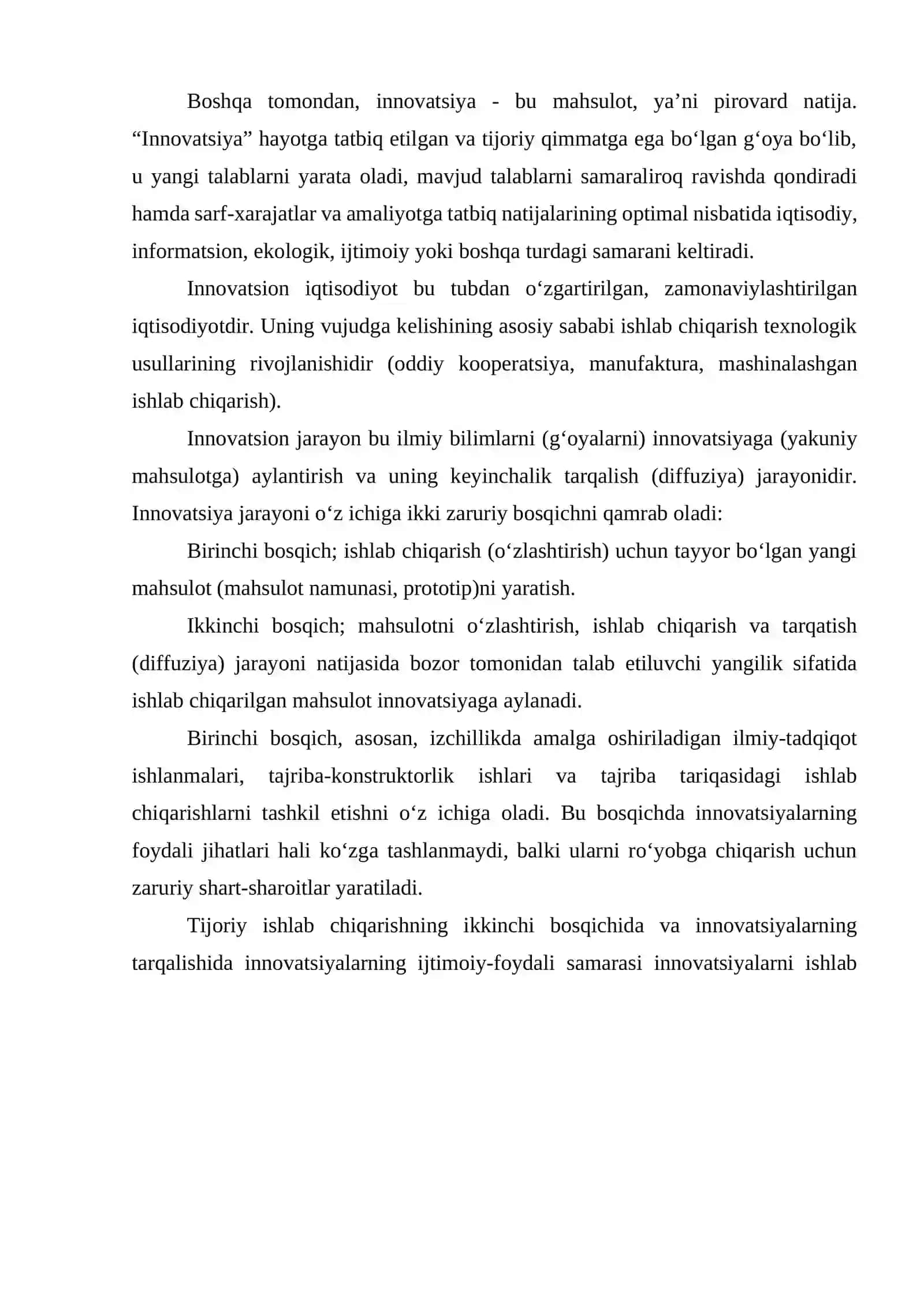 O‘zbekistonning innovatsion siyosatining iqtisodiy asoslari 4