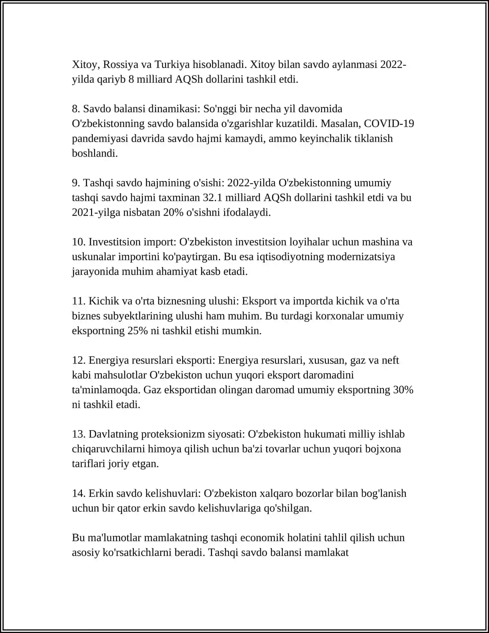 BOJXONA STATISTIKASI-TASHQI SAVDO STATISTIKASINING AXBOROTLAR BAZASI 4