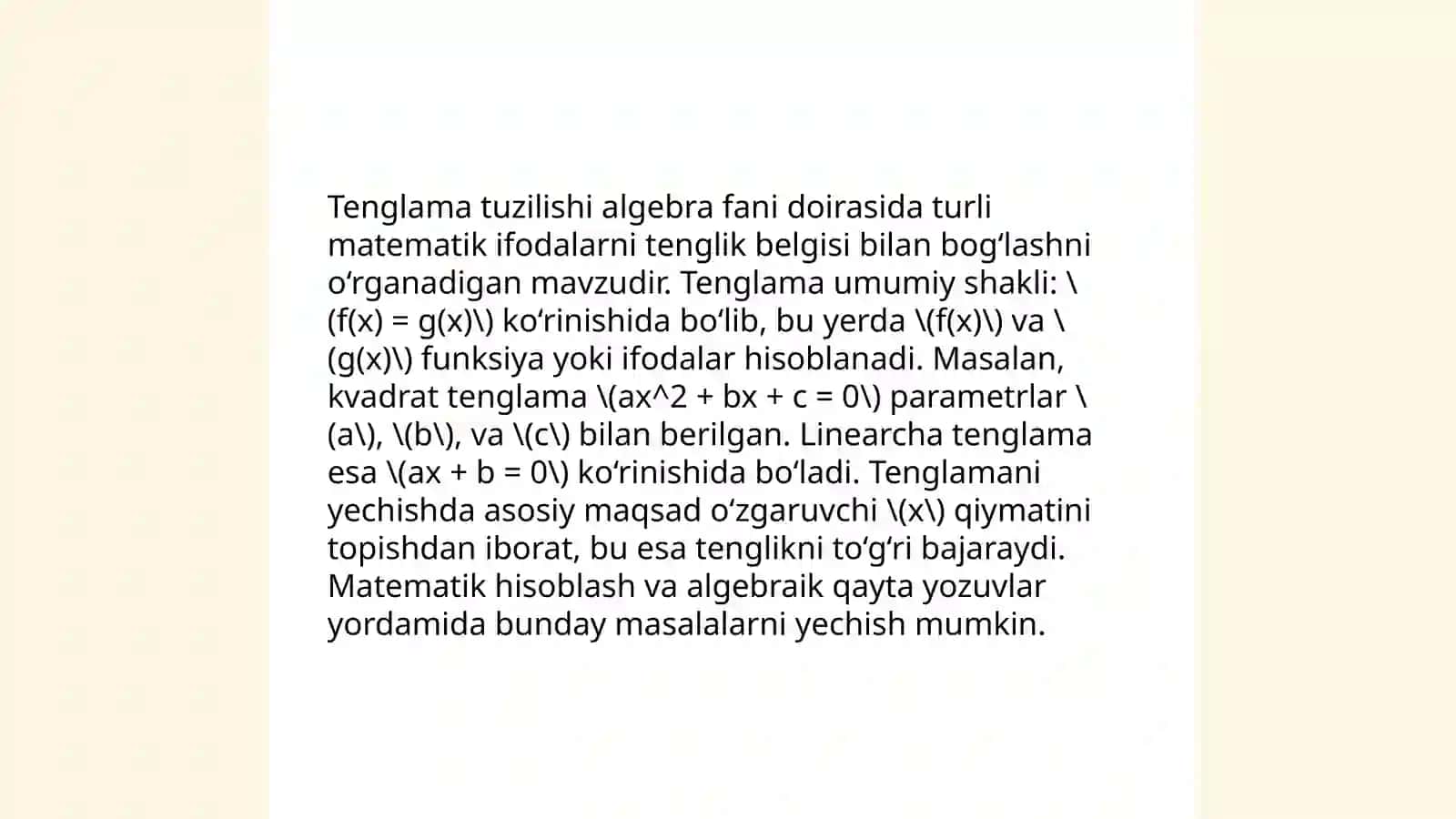Sodda tenglamalarni o‘rgatish metodikasi 4