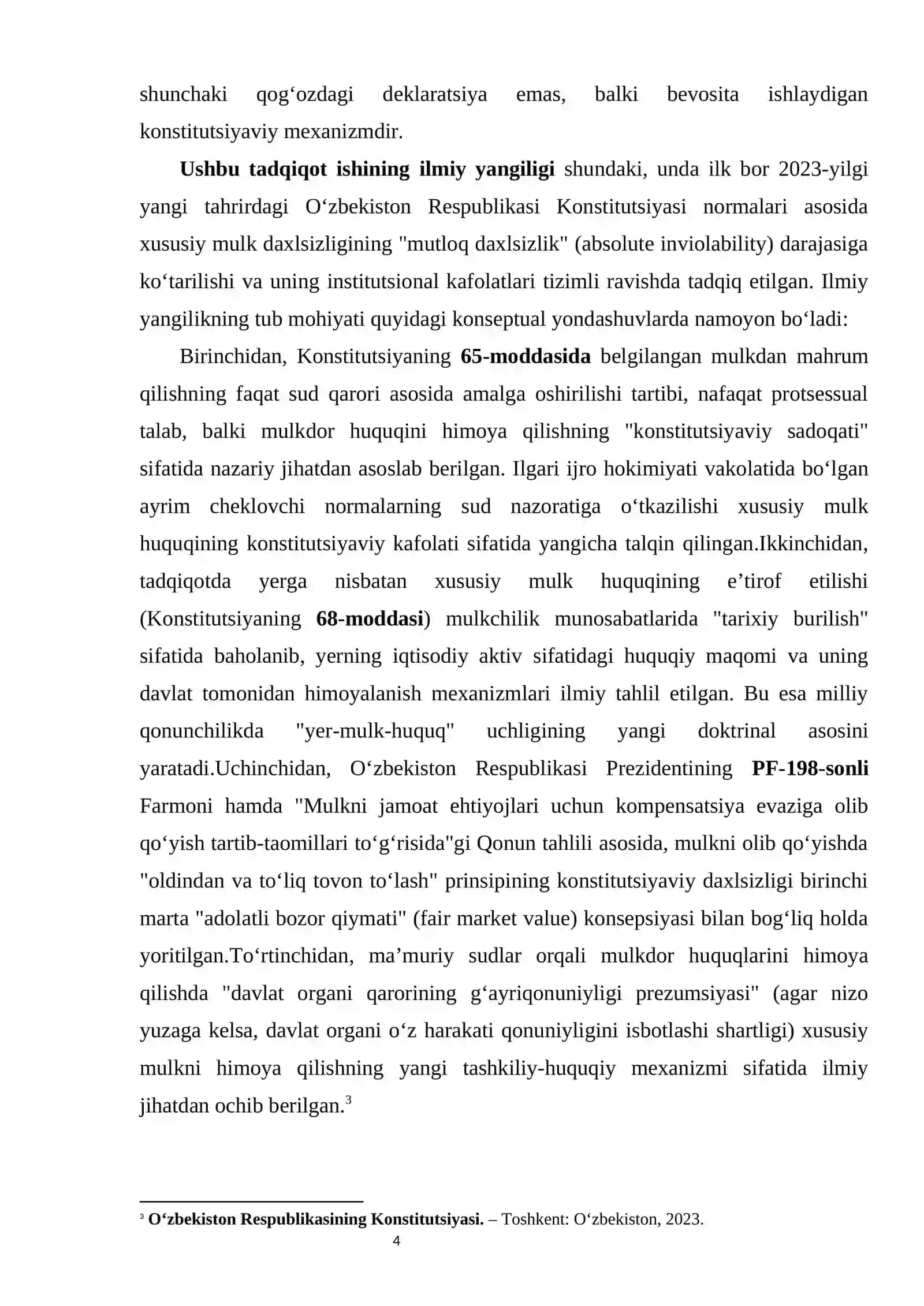 Konstitutsiyada xususiy mulk va davlat kafolatlari kurs ishi 4