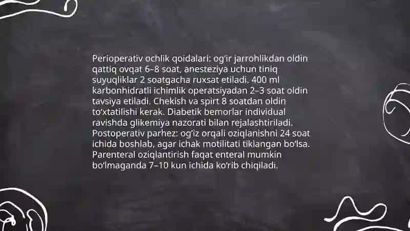 Xirurgik bemorlarni ovqatlantirish 4