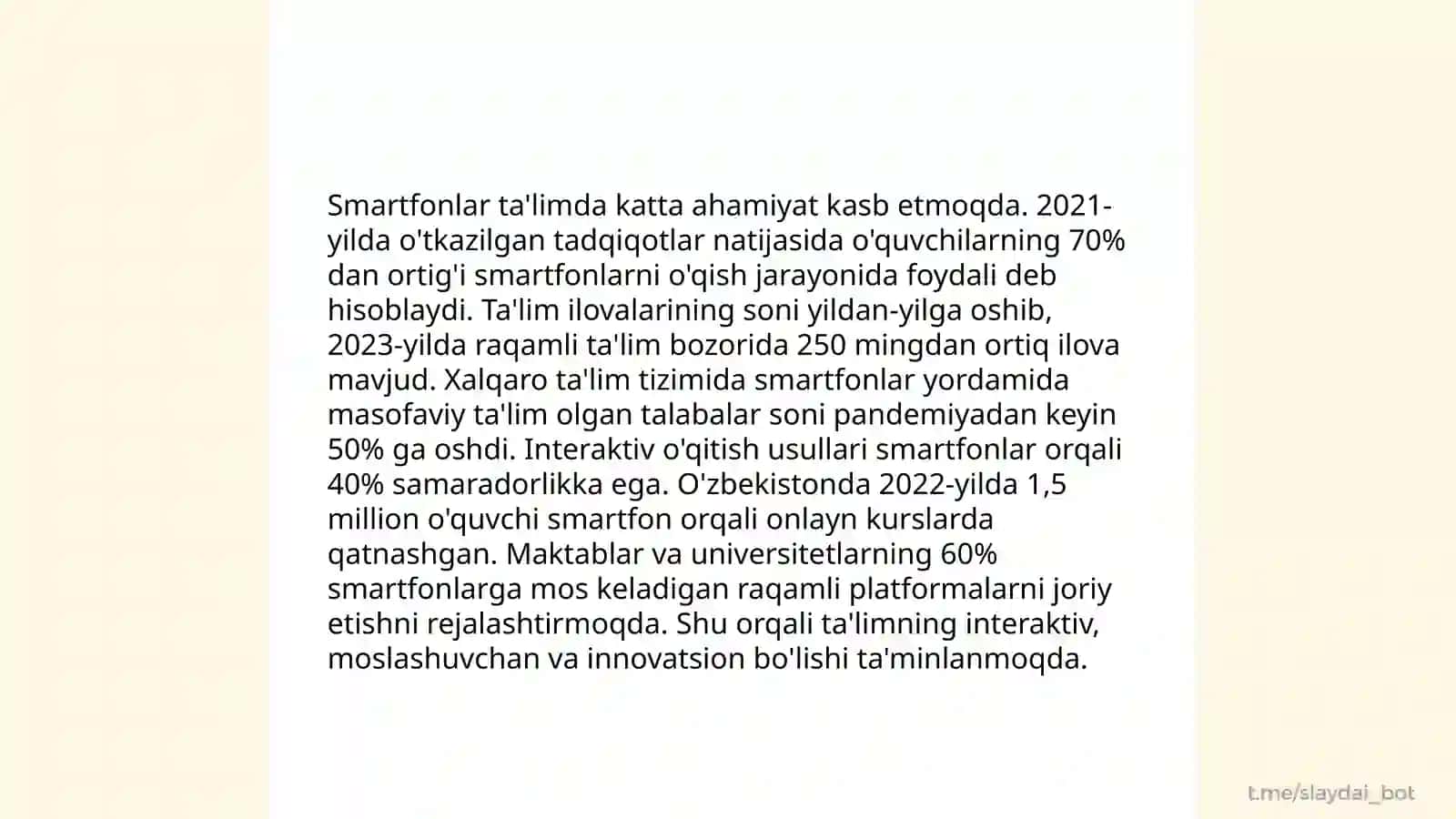 Mobil ta'lim va mobil elektron ta'lim 4